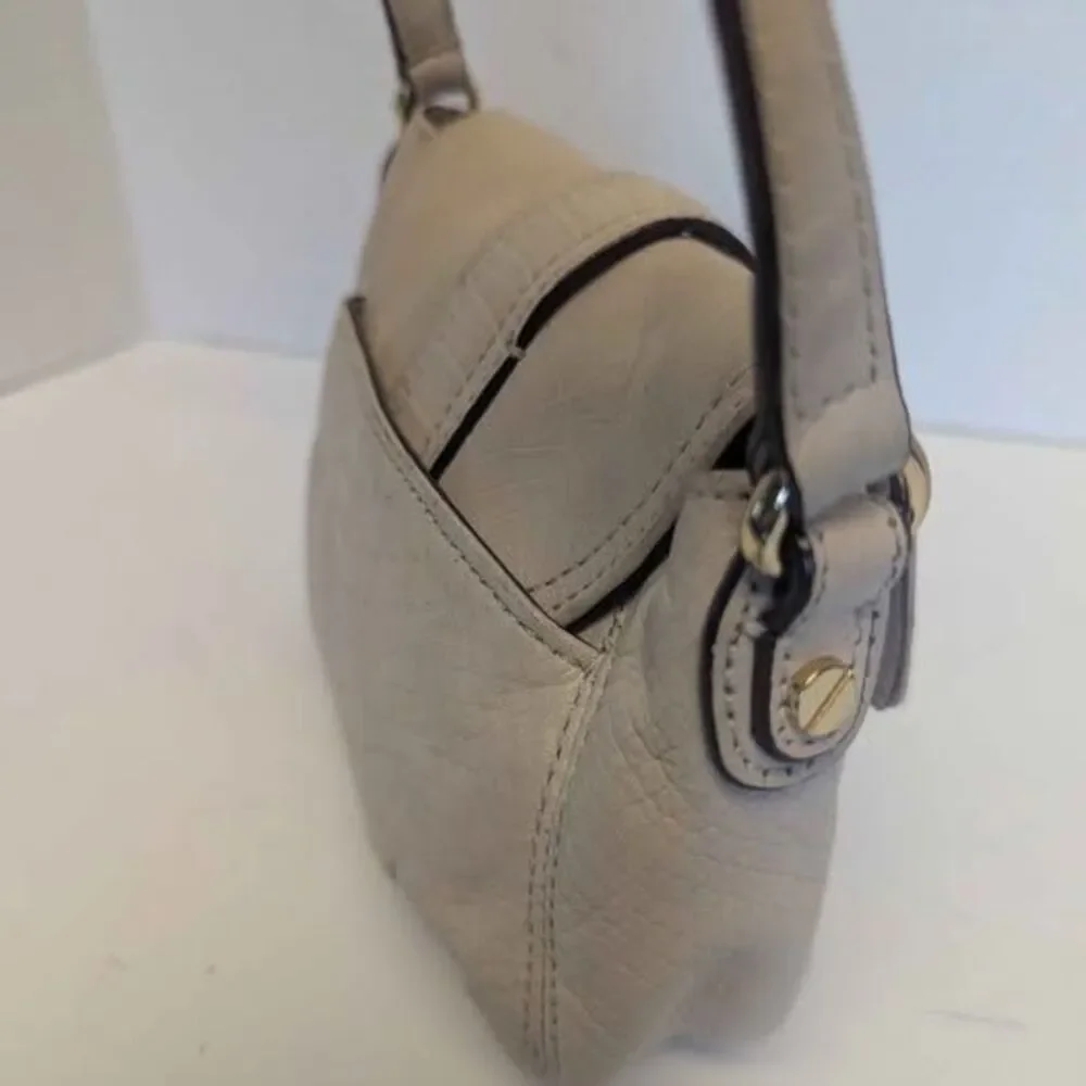 Michael Kors Small Tan Cream Colored Leather Crossbody Bag Purse 8x5x2